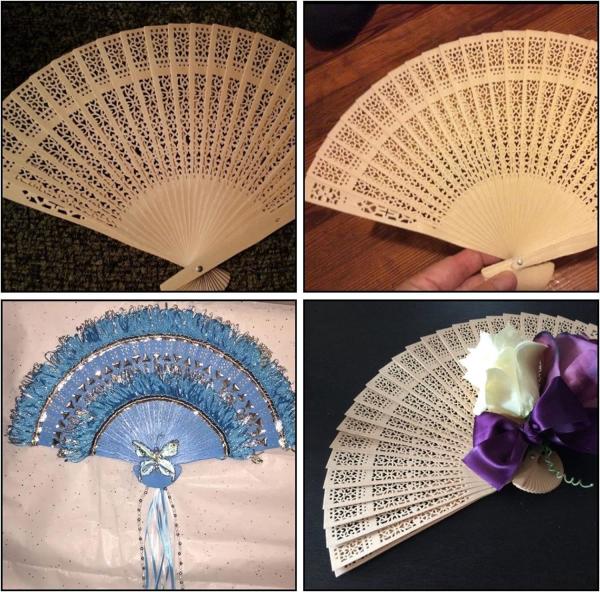 Custom Chinese Carved Folding Fragrance Wood Hand Fan Hotel Wedding Fan
