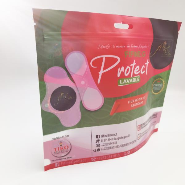 Сумка напечатанная таможней пластиковая пакуя замка и Евро-отверстия молнии санитарной салфетки дам на верхней части