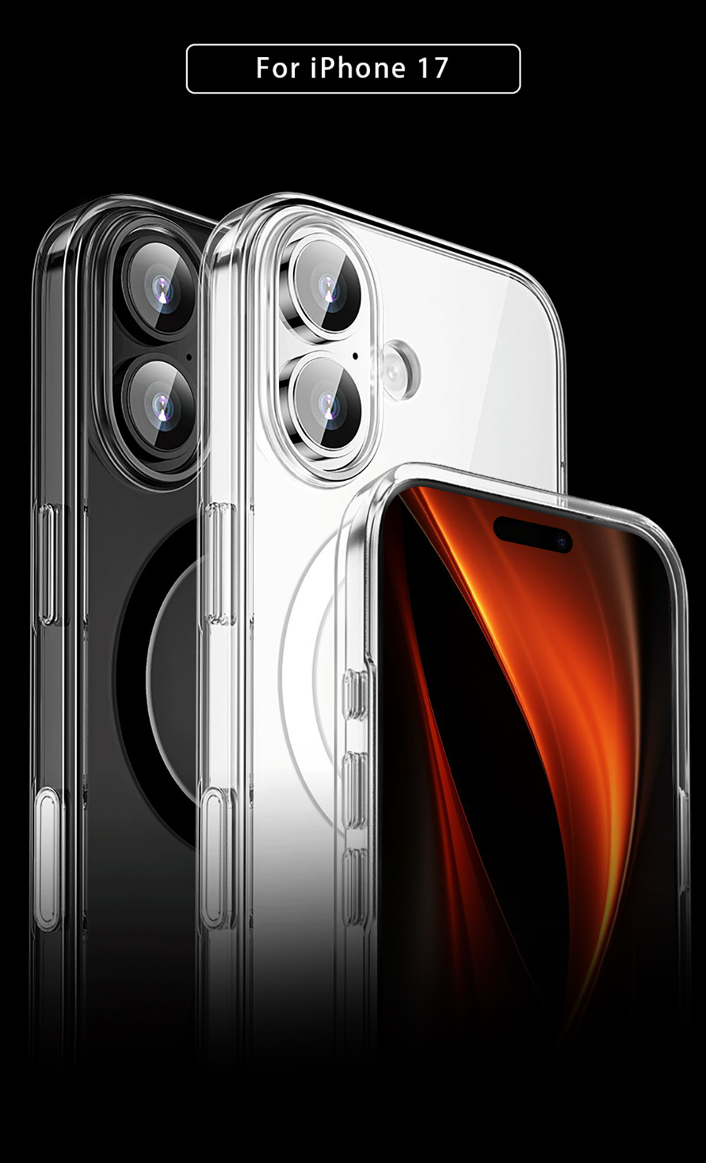 Laudtec Clear Magnetic Phone Cases for iPhone 18 Pro Max Fold TPU+PC Shockproof Luxury Simple Protective Cover Custom Logo