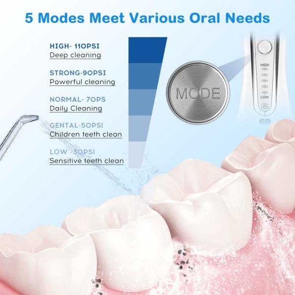 Professional Cordless Water Flosser 300ml Water Tank Dental Water Jet Spa Teeth Cleaner