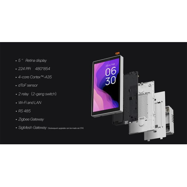 Custom Home Touch Screen Control 4inch Zigbee Wall Panel For Video Doorbell Monitoring