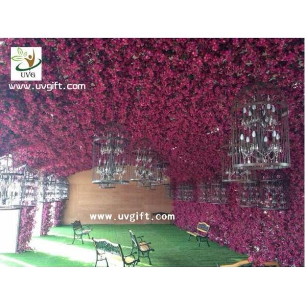 UVG 2m Rose pink artificial cherry tree branches with silk blossoms for garden decoration