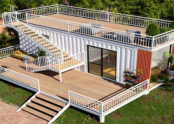Leisure Garden Style Modular House Color And Staircase Style Customized