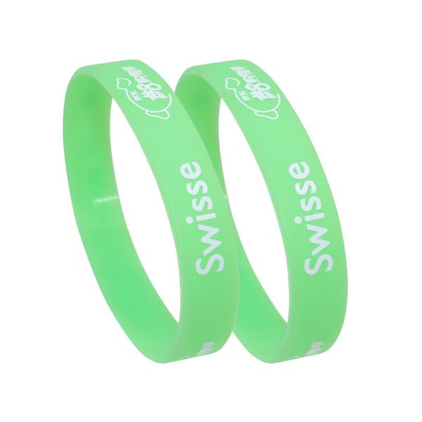 Plain Style Printed Silicone Wristbands Eco Friendly Waterproof Bracelets