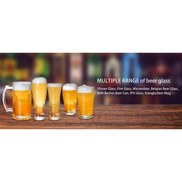 Custom Shaped Machine Made Weizen Beer Glass 12oz With Machine Hot Cut Rim