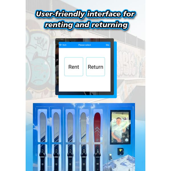 Ski Resorts Smart Snowboard Rental Locker Vending Machine With Rental System