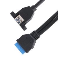 USB 3.0 Panel frontal placa base 19/20 Pin Cable a USB Adaptador de separación femenino Conector de extensión