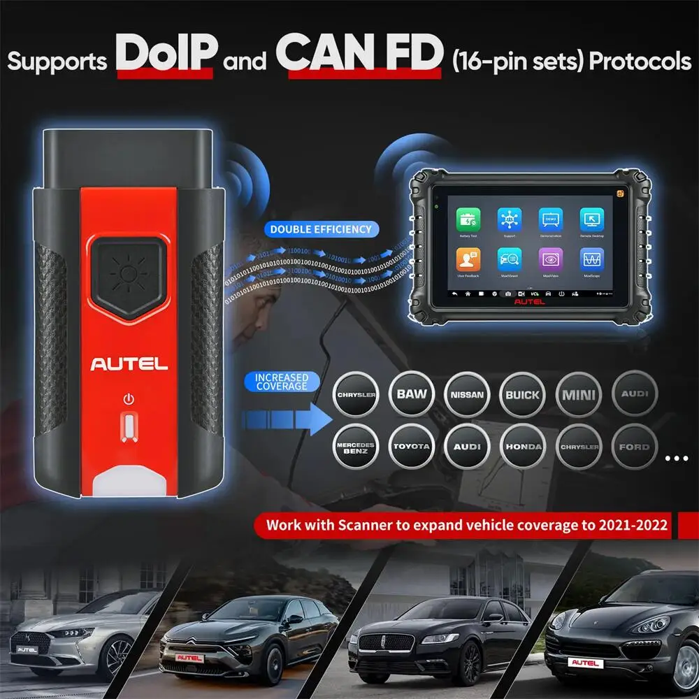 Autel MaxiVCI V200 Bluetooth используется с диагностическими планшетами MS906 PRO и ITS600
