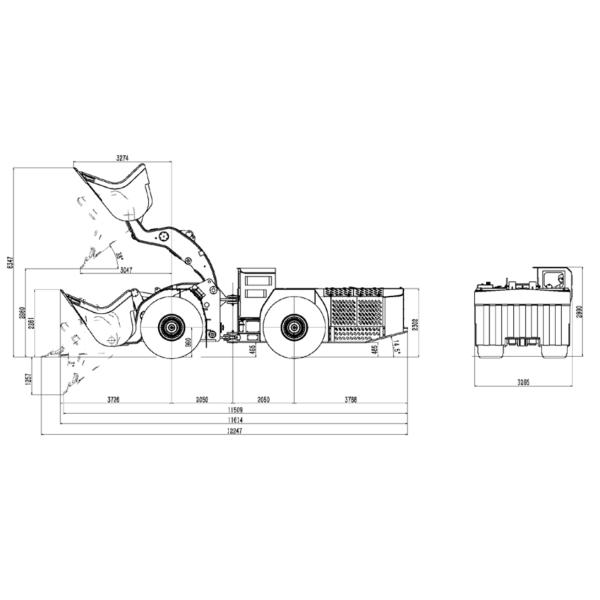WJ-8 Lightweight Underground Wheel Loader High Capacity LHD Load Haul Dump Machine