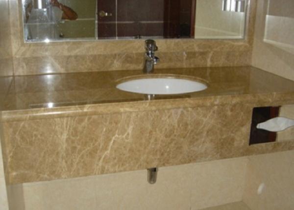 Emperador Light Brown Marble Stone Countertops For Bathroom / Kitchen