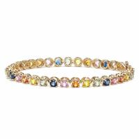 Nueva pulsera de tenis de la moda de la CZ de la circona cúbica de Sterling Silver Oval Multi Color del diseño 925 para las mujeres