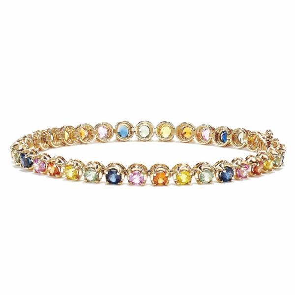 Nouveau bracelet de tennis de mode de la CZ de zircon de Sterling Silver Oval Multi Color de la conception 925 pour des femmes