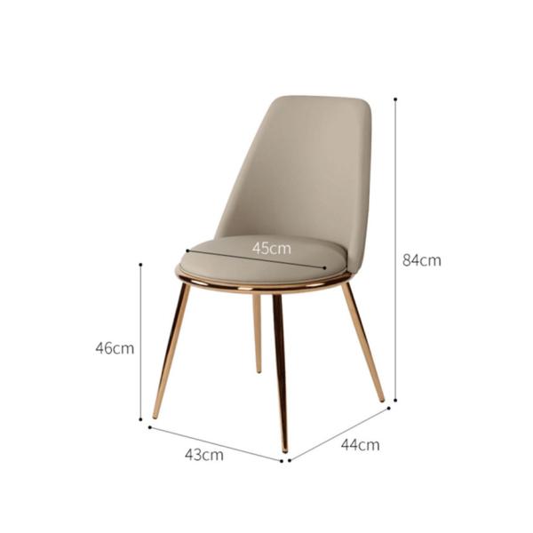 Outdoor Gold Metal Frame Dining Chairs Minimalist North European Style Dining Set Comfortable
