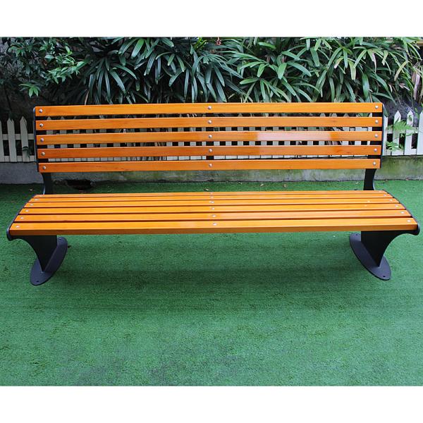Outdoor Metal Frame Wooden Garden Bench With Sandblasting Zinc Spraying