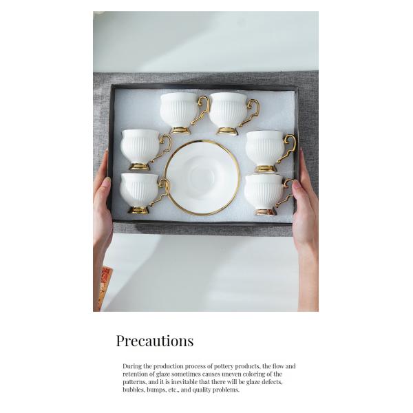 Release Arabian Design Ceramic Coffee Cups for Coffee Shops Customized Logo