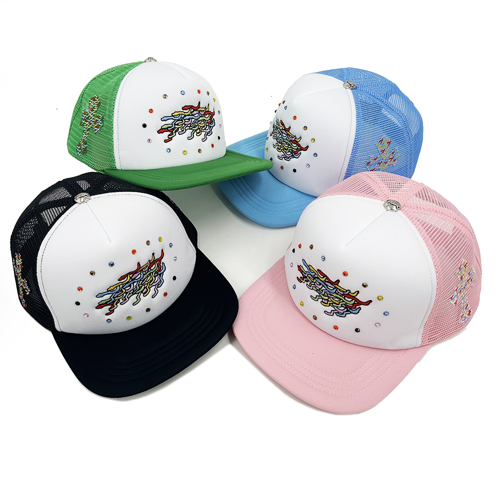 Custom Embroidery Trucker Hats With Screen Printing logo Plain Foam