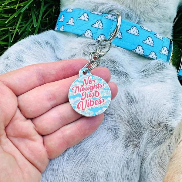 Custom Logo Engraved Laser Retro Boho Pet Tag Personalized Qr Code Dog Id
