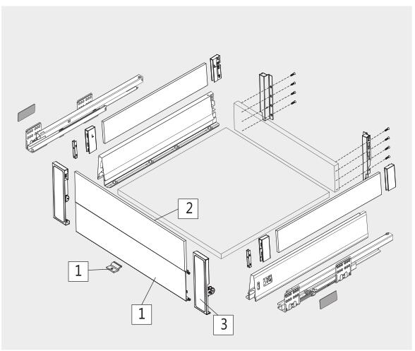 Cold Rolled Steel High Inner Kitchen Tandem Box, Tandembox Soft Close Drawers