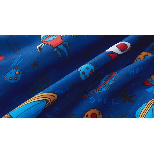 Twin Sheet Set with Space Universe Pattern，Breathable Silky Soft Microfiber Kids Sheet Set