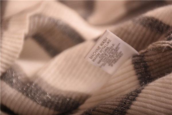 Grey And Pink Ladies Striped Sweaters 100% Acrylic Soft Touch