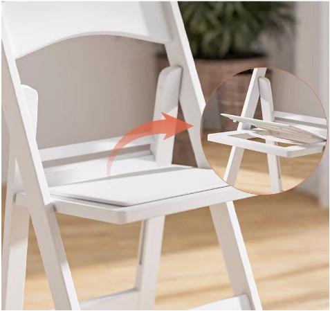 Square Outdoor Folding Chairs Wedding Party Wimbledon Garden White Resin Chairs