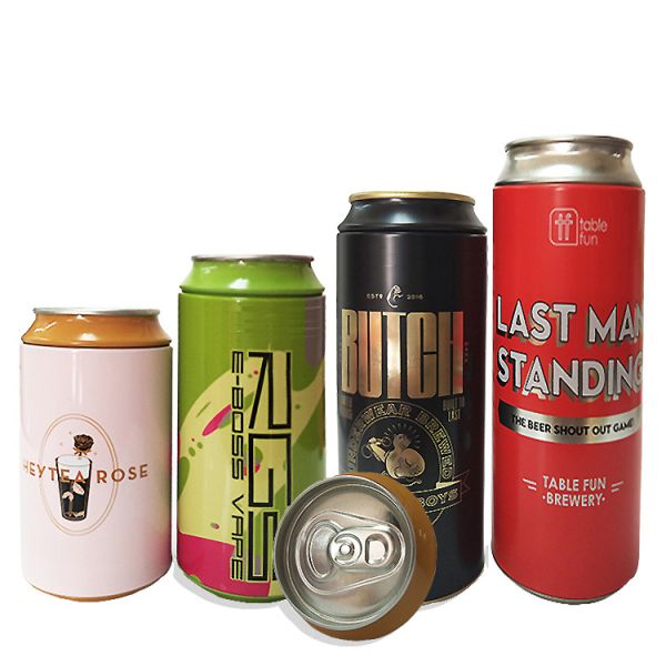 Custom Metal Pop Tin 150ml 250ml 450ml Aluminum Beverage Cans Tinplate Can with 202 Peel Back Foil Lid