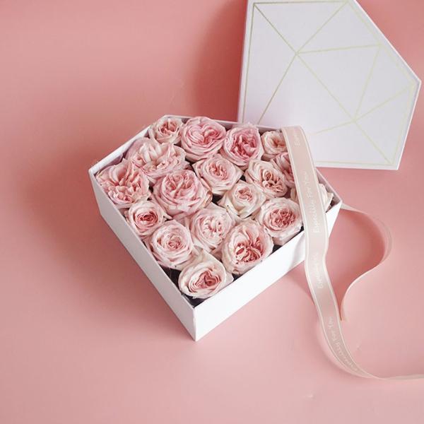 UV Coating Printing Large Flower Box Pink Pentagon Cardboard Rose Gift Box
