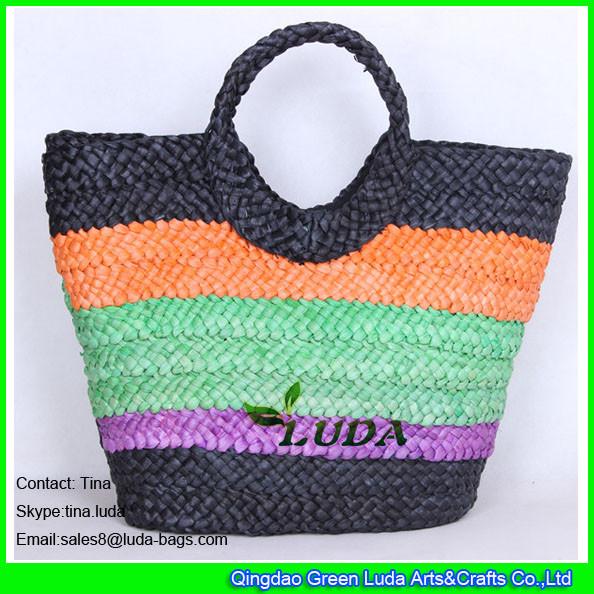 LUDA colorful lady summer cornhusk straw beach bags and totes