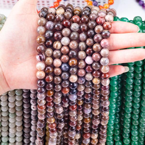 8 мм деревянный яшма реального кристаллического камня круглые рыхлые бусы для ручной ювелирных изделий