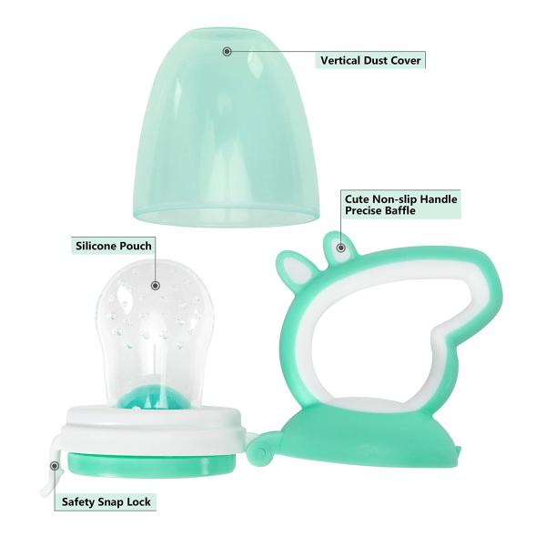 Baby Fresh Fruit Food Feeder Nipple Pacifier，Training Infant Massage Teething, Food Grade Silicone Pouches Soft Safe