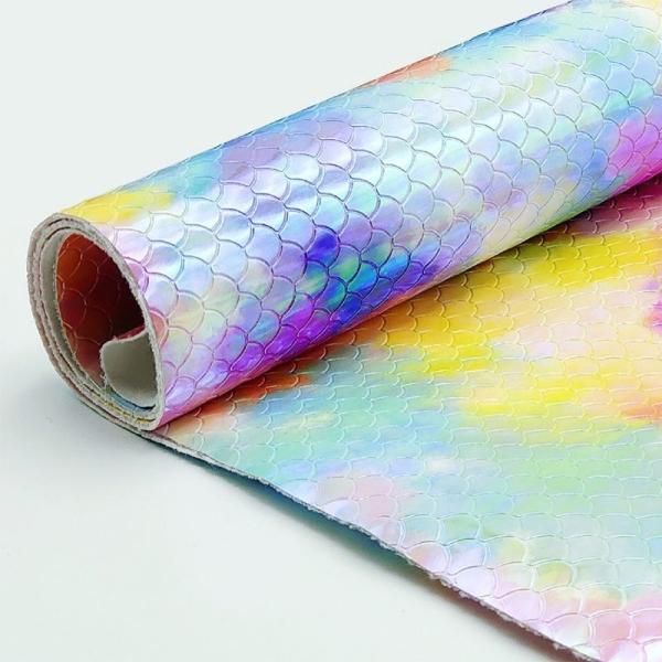 Cuero sintético especial PU Rainbow Mirror repujado para equipaje, bolso de mano, zapatos, bolsa de cosméticos, tela de cuero
