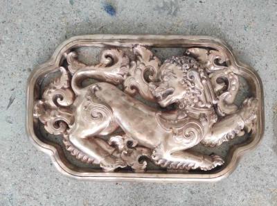 Esculturas animais do metal decorativo, escultura de bronze antiga do relevo da parede