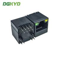 KRJ-5224GYWKNL conector vazio do pacote RJ45 do soquete do porto de rede de 180 graus in-line com luz sem protetor