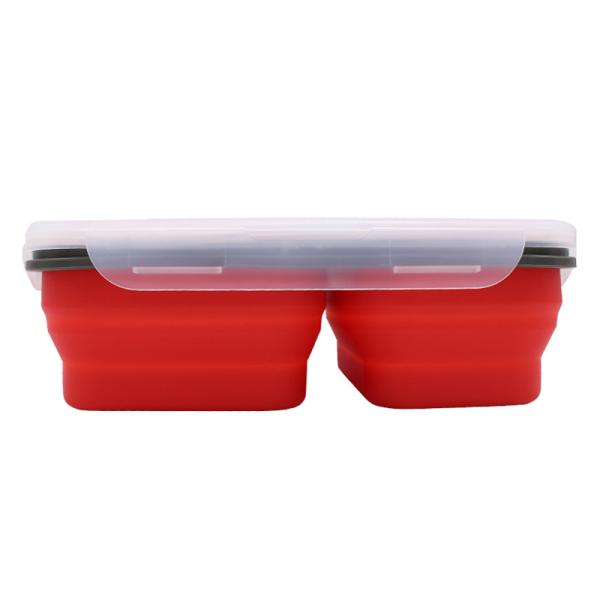 3 Compartments Dishwasher Safe Collapsible Bento Box BPA Free For Kids