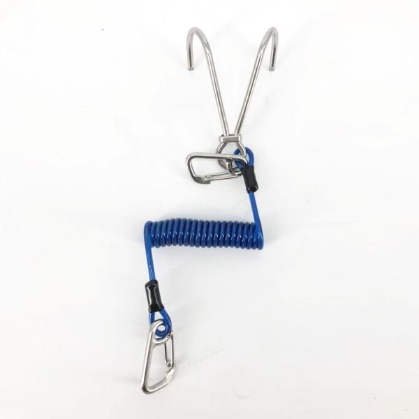 Stainless steel lanyard double head flow hook for scuba diving