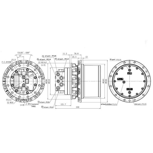 TM09VC-01 Excavator Final Drive for Komatsu PC60-6 PC60-7 88kgs 53.6 i Gear Ratio