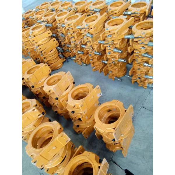 Clampada para tubos de bombas de hormigón Clampada para tubos amarillo y rojo para accesorios de alta presión y resistencia al desgaste