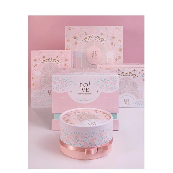 Подарочная коробка розового дня рождения картона дизайна феи подарочной коробки белого восхитительная упаковывая ориентированную на заказчика коробку