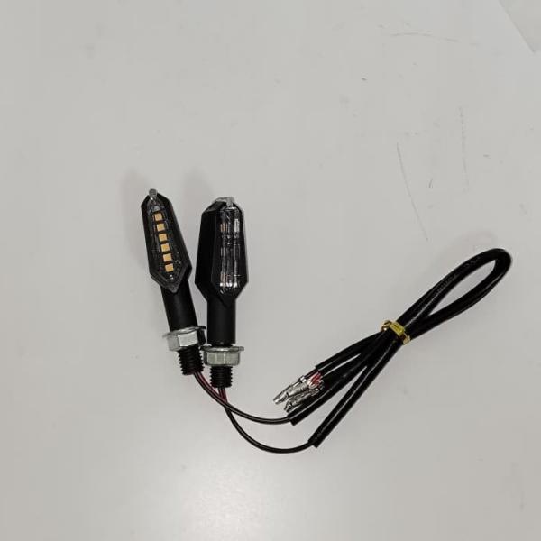 Motorcycle Universal Double Sides LED Indicators Black Plastic