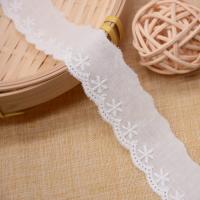 la broderie de coton de polyester de 2.5cm lacent le tissu pour des vêtements