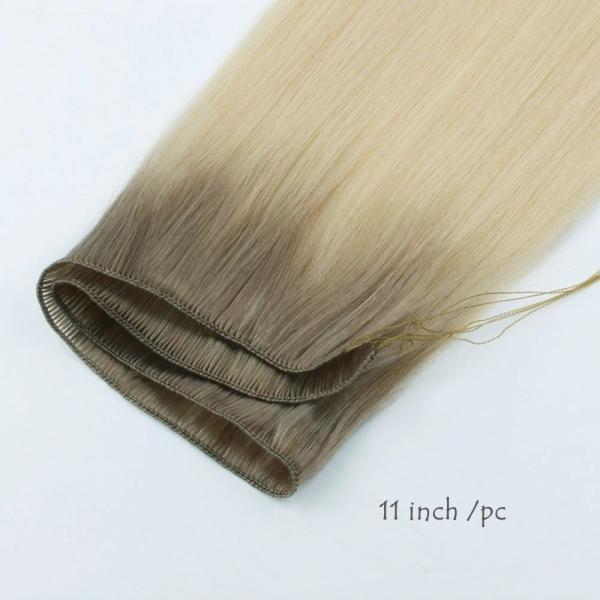 0.300kg Package Weight Hand-Tied Russian Virgin Remy Hair Weft Extensions Tangle-Free