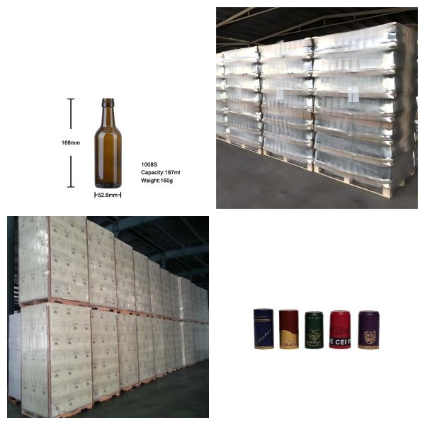 187ml Piccolo Bordeaux Glass Bottle Screw Top For Airline Wine 160g 1008S