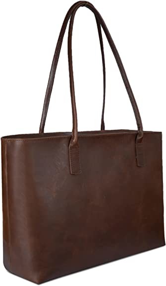 Búsqueda Vintage de computadora de cuero de bolso portátil, 16x21 bolso de oficina de trabajo