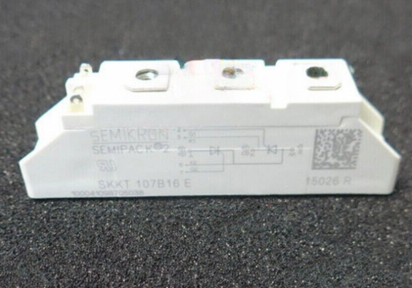 SKKT107B16E 1600V 107A Dual Thyristor Module Low VF 1.35V 2.4kA Surge AlN Ceramic Base Pressure Contacts SEMIPACK1 Isolated UL Certified for Soft Starters and Drives