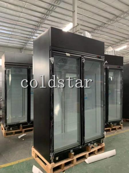2 glass door beverage beer bottle display freezer Refrigerated supermarket display cabinet air cooled upright chiller