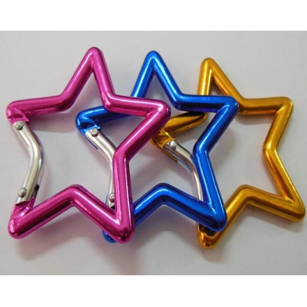 Star Shaped Assorted Color Aluminum Carabiner Aluminum Snap Hook