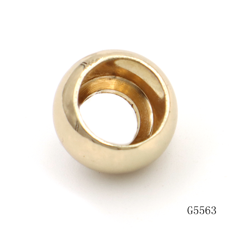 Metal Round Bead Zinc Alloy Golden Polish Bead Accessories For Bracelets Necklaces Keychains Bag Charms