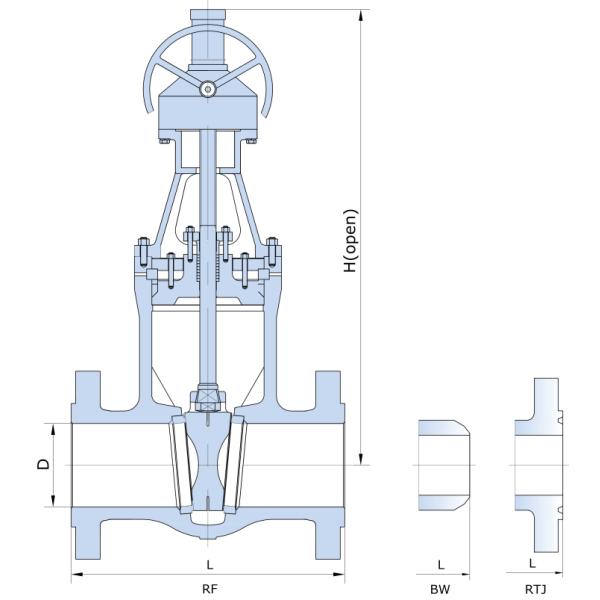 Запорная заслонка стали углерода ASME B16.34 6 Rtj 1500 DN200
