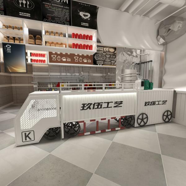Retailer Shops Train Style Cashier Counter Table Bar Table Rustic Metal Reception Desk