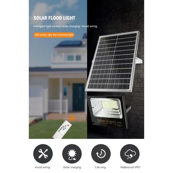 Black Plastic Housing IP67 Waterproof Outdoor Solar Lights 60W 416 Bead